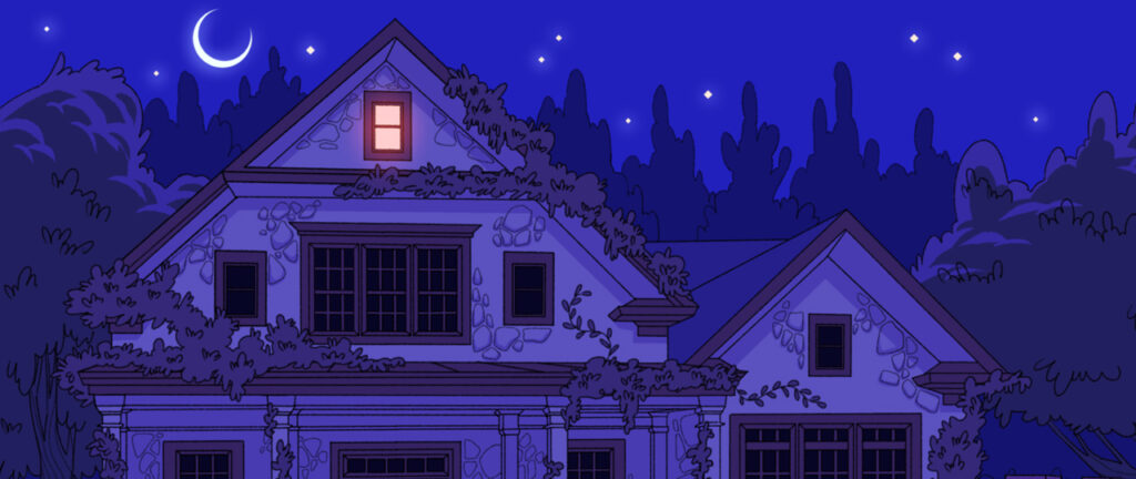 old house at night